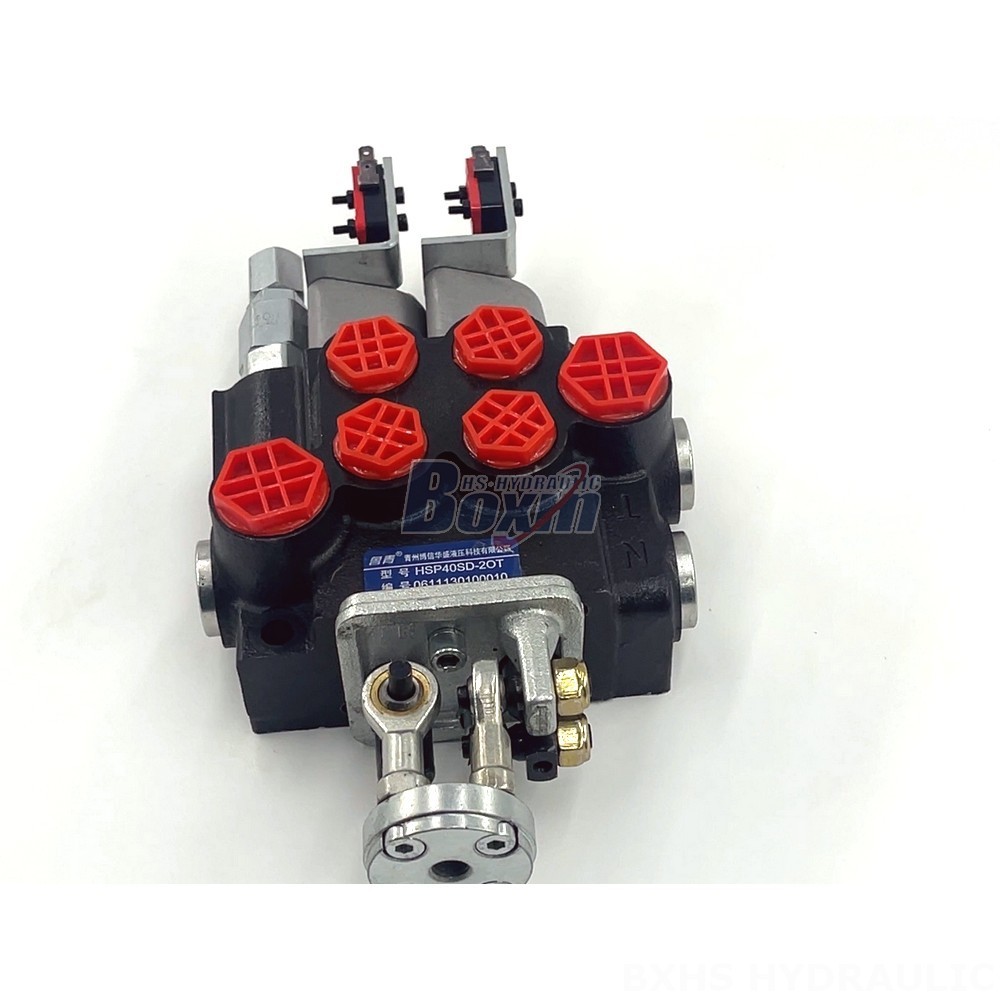 Advanced Hydraulic Control: P40 Micro Switch Joystick 2 Spool Monoblock Directional Valve for Demanding Applications detail image